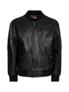Just Cavalli Leather Jacket In Black