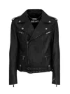 Just Cavalli Leather Jacket In Black