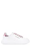 Just Cavalli Rick Owens White Leather Sneakers In Multi