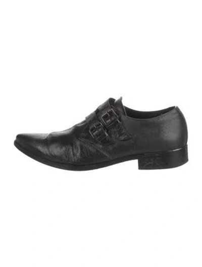 Pre-owned Just Cavalli Leather Monk Straps In Black