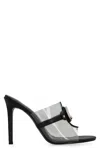 Just Cavalli 100mm Logo-plaque Clear-panel Mules In Black