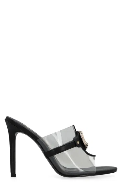 Just Cavalli Leather Mules In Black