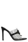 Just Cavalli 100mm Logo-plaque Clear-panel Mules In Black