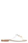 Just Cavalli Square Toe Leather Slides With Embellished Detail