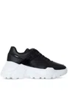 Just Cavalli Leather Sneakers In Black