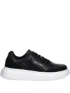 Just Cavalli Leather Sneakers In Black