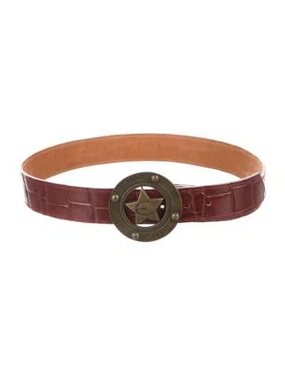 Pre-owned Just Cavalli Leather Waist Belt In Brown