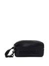 Just Cavalli Leather Wash Bag In Black