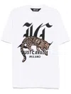Just Cavalli Leopard-embroidered T-shirt In White