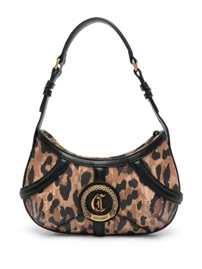 Just Cavalli Leopard-print Shoulder Bag In Brown