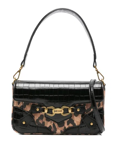 Just Cavalli Leopard-print Tote Bag In Black