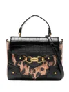 Just Cavalli Leopard-print Tote Bag In Black
