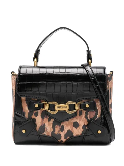 Just Cavalli Leopard-print Tote Bag In Black
