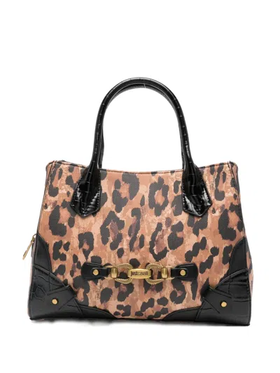 Just Cavalli Leopard-print Tote Bag In Brown