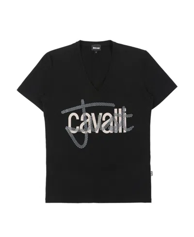 Just Cavalli Letter Printed T-shirt In Black