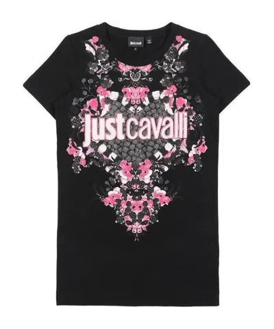 Just Cavalli Letter Printed T-shirt In Black