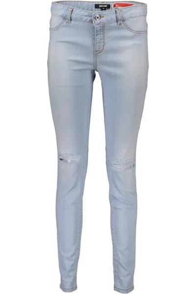 Just Cavalli Light Blue Cotton Jeans & Trouser