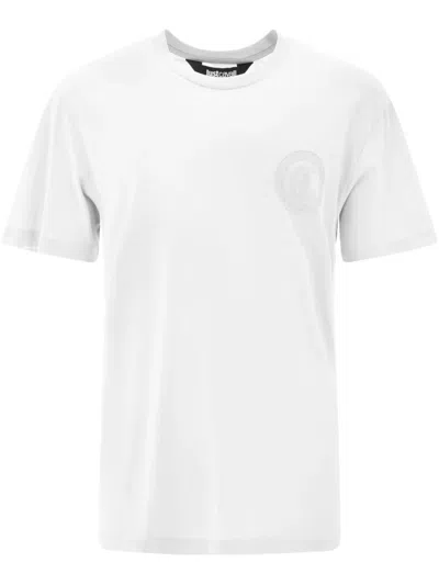Just Cavalli Logo-appliqué T-shirt In White