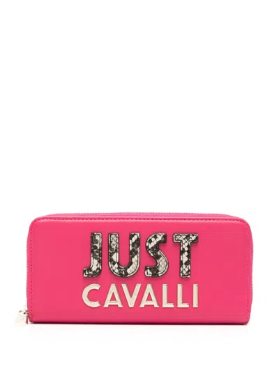 Just Cavalli Logo-appliqué Wallet In Pink