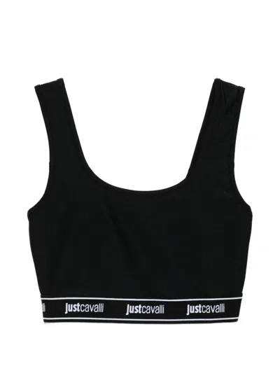 Just Cavalli Logo Band Top In Black