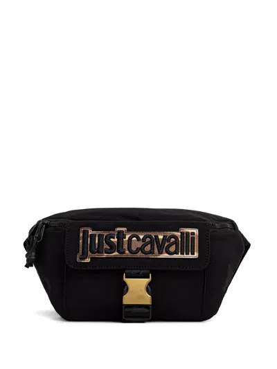 Just Cavalli Logo Buckle Belt Bag In Black