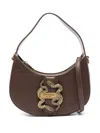 Just Cavalli Logo-buckle Tote Bag In Brown
