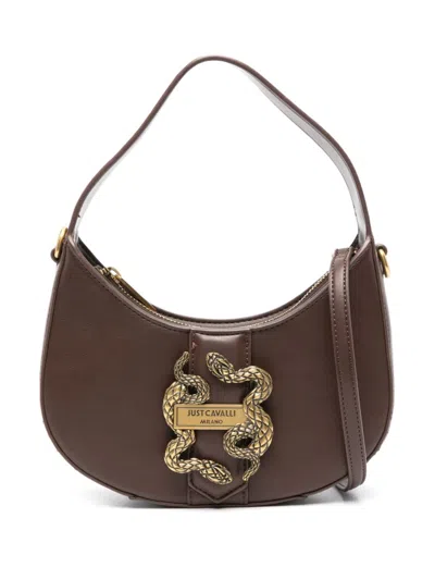 Just Cavalli Logo-buckle Tote Bag In Brown