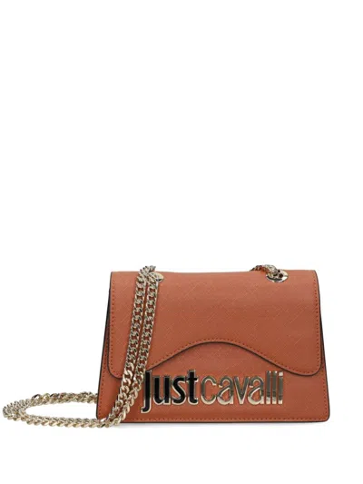 Just Cavalli Logo Crossbody Bag In Brown