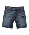 Just Cavalli Logo Denim Shorts In Blue