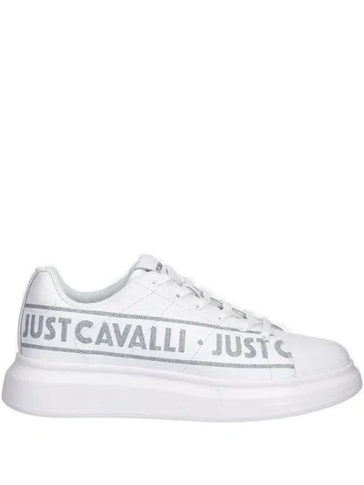 JUST CAVALLI LOGO-DETAIL LOW-TOP SNEAKERS