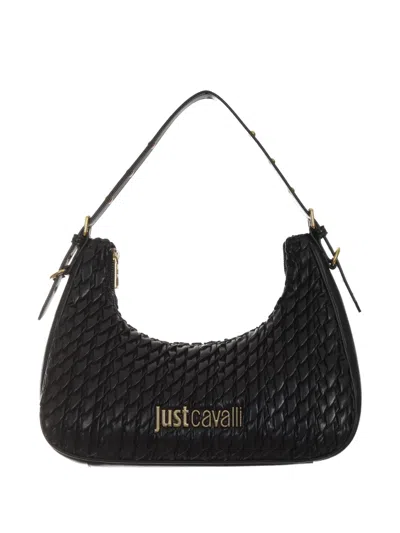 Just Cavalli Logo-detail Shoulder Bag In Black