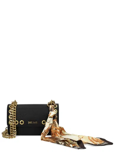 Just Cavalli Logo-detail Shoulder Bag In Black