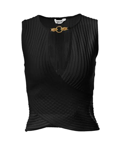 JUST CAVALLI PLAQUE-DETAIL TANK TOP