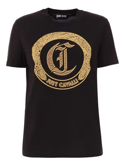 JUST CAVALLI LOGO-EMBELLISHED T-SHIRT