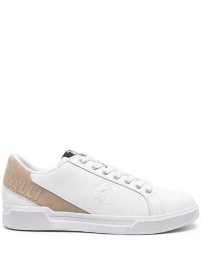 Just Cavalli Logo-embossed Leather Sneakers In White
