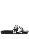 Just Cavalli Logo-print Slides In Black