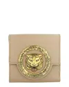 Just Cavalli Logo Plaque Compact Wallet In Brown