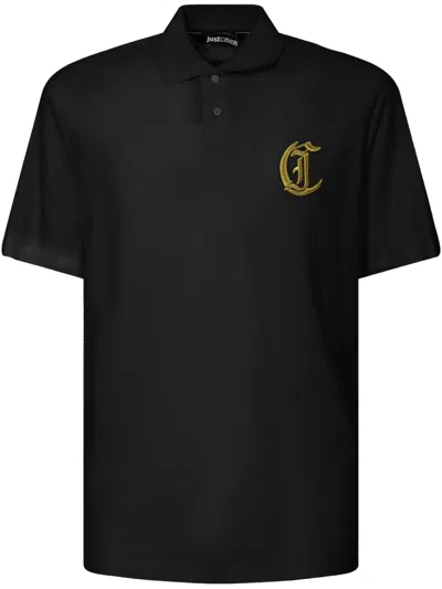 JUST CAVALLI LOGO-EMBROIDERED POLO SHIRT
