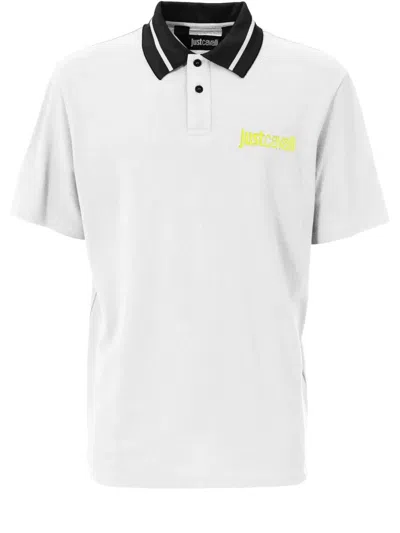 JUST CAVALLI LOGO-EMBROIDERED POLO SHIRT