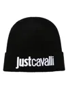 Just Cavalli Logo Embrodery Beanie In 黑色