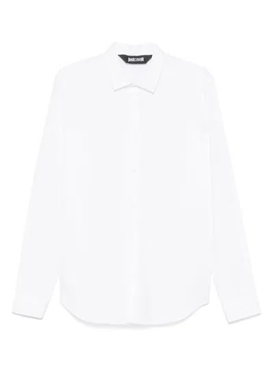 Just Cavalli Logo-embroidered Shirt In White