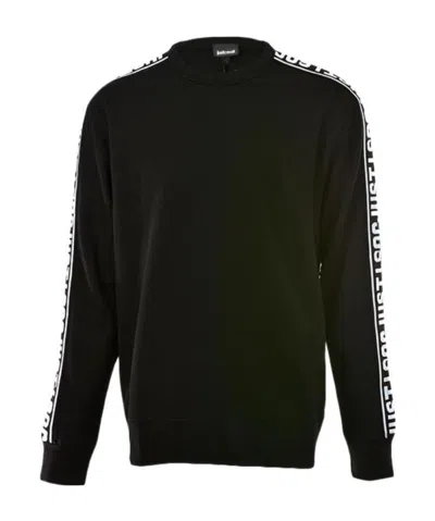 Just Cavalli Logo Embroidered Sports Sweater In Black