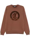 Just Cavalli Logo-embroidered Sweatshirt In 褐色