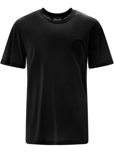 JUST CAVALLI LOGO-EMBROIDERED T-SHIRT