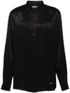 Just Cavalli Logo-jacquard Shirt In Black
