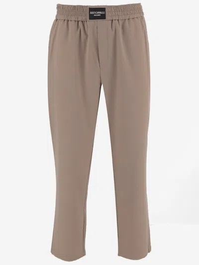 Just Cavalli Logo Jogging Pants In Brown