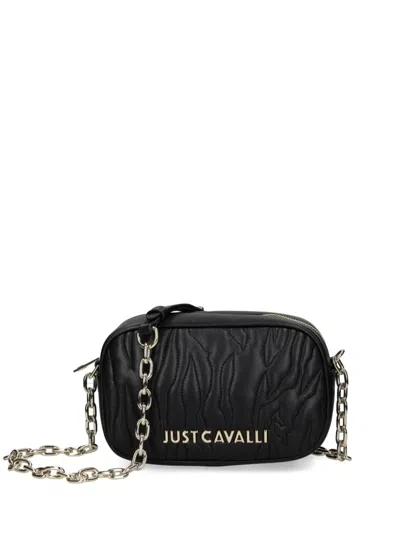 Just Cavalli Logo-lettering Bi-fold Crossbody Bag In 黑色