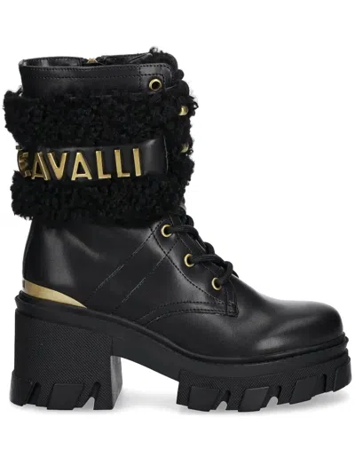 Just Cavalli Logo-lettering Boots In Schwarz
