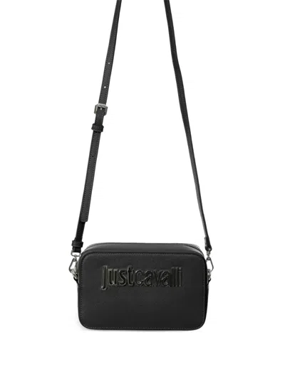 Just Cavalli Logo-lettering Crossbody Bag In Black