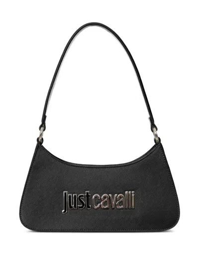 Just Cavalli Logo-lettering Shoulder Bag In Black